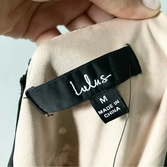 NWT Lulus Frilled to Be Here Ruched Lace Minidress Black Lace Party Dress M - Picture 4 of 6